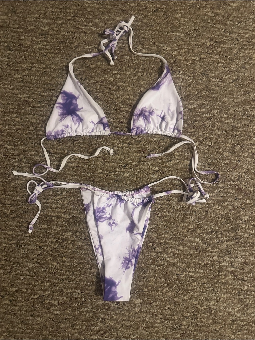 Purple Tie-Dye Triangle Bikini